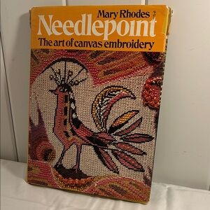 Vintage book Needlepoint The Art of Canvas Embroidery by Mary Rhodes 1970s